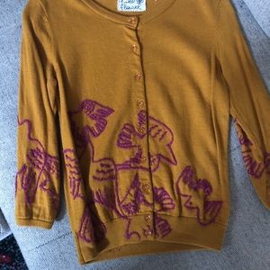 Anthropologie embroidered cardigan